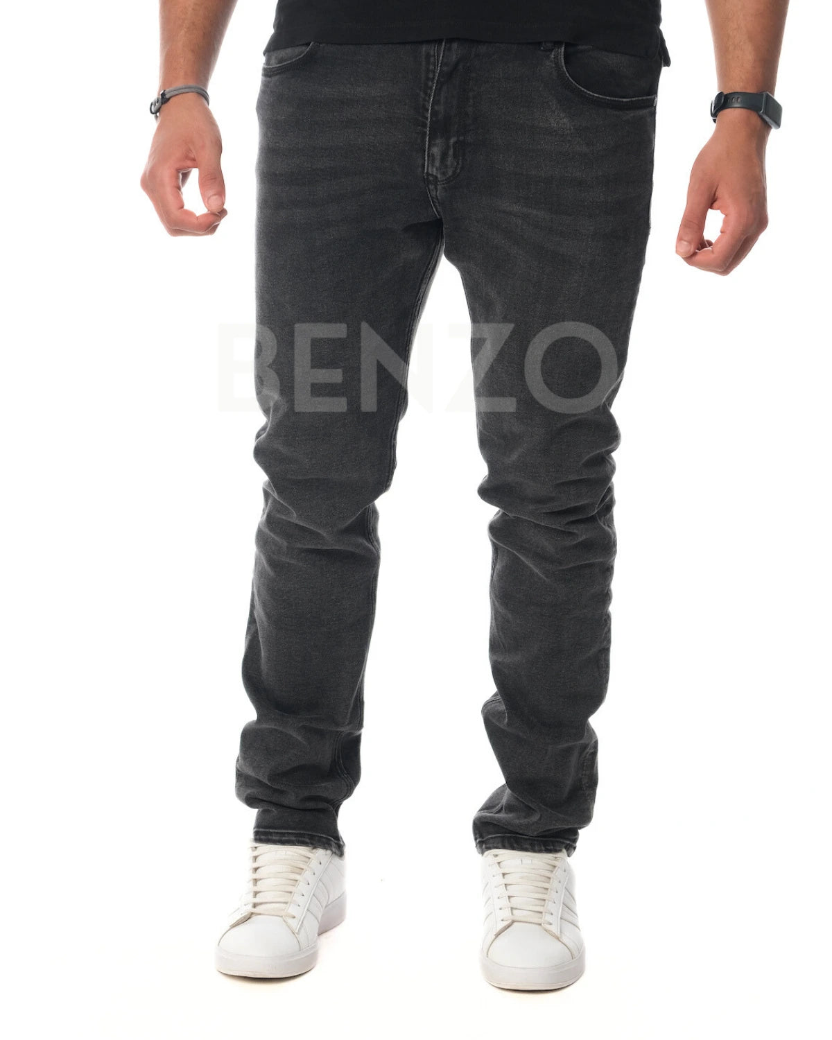 HB Jeans Homme Regular Noir délavé